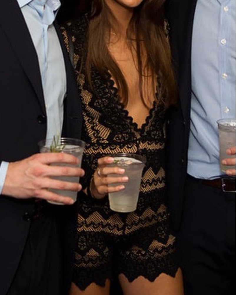 Chic Lace Trimmed Romper - Image 3