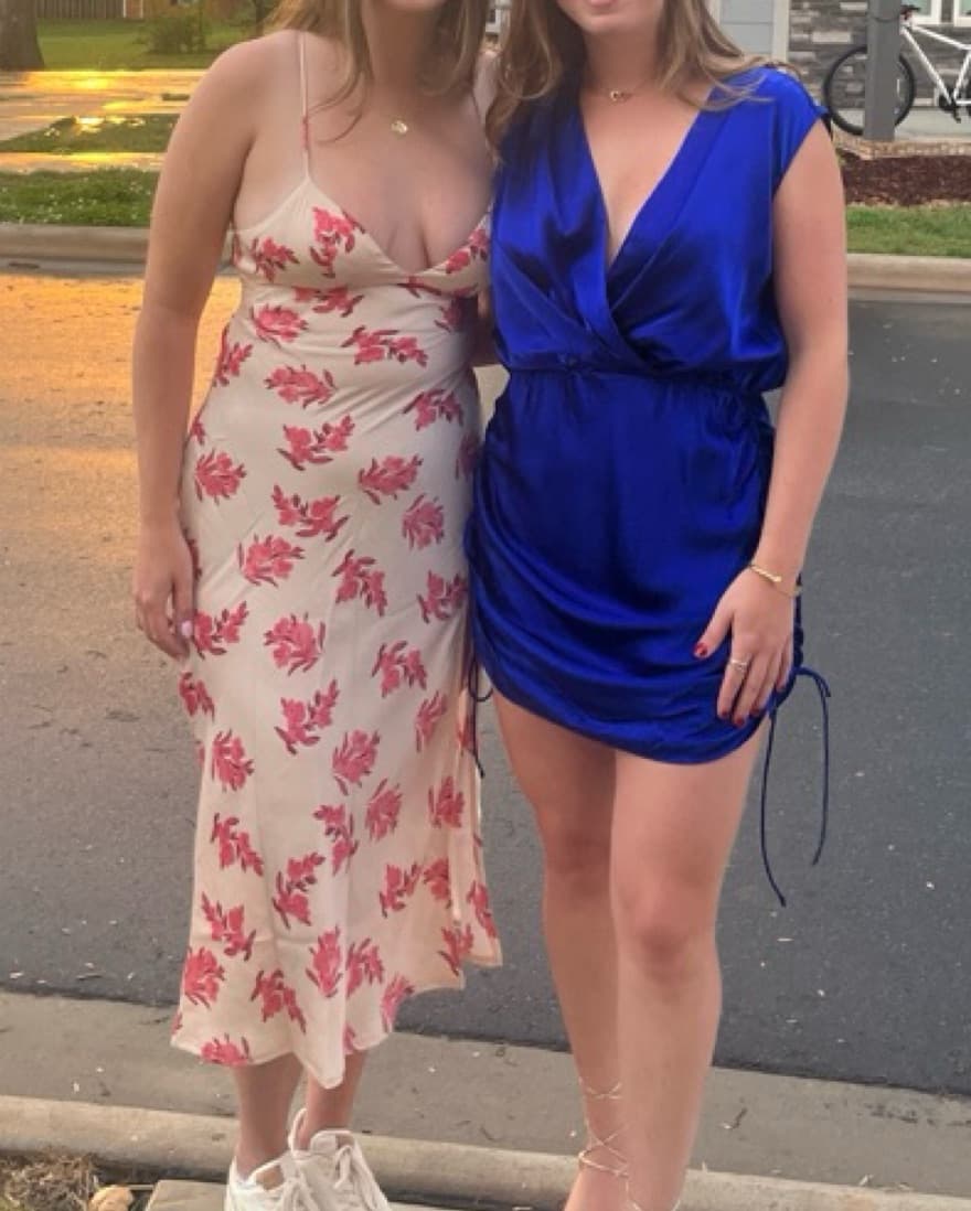 Amanda Uprichard Blue Satin Dress - Image 2