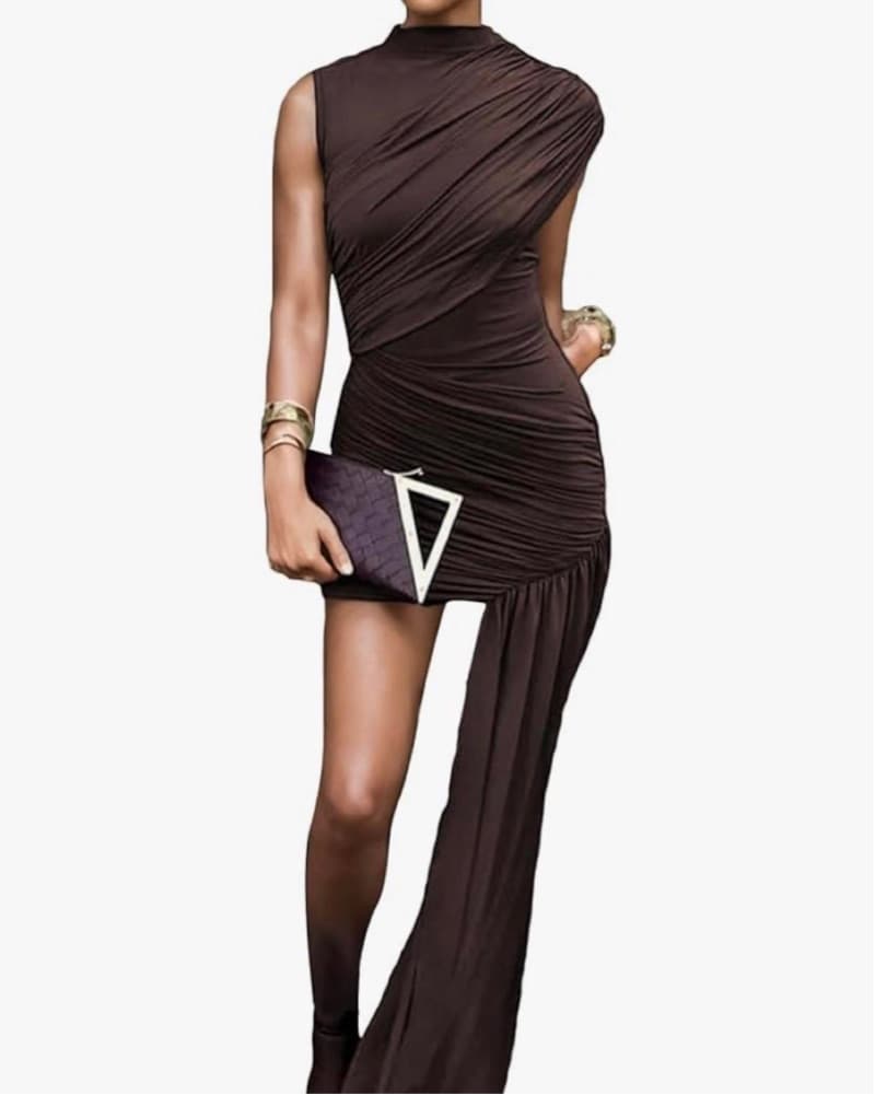 Brown Mini Dress - Image 2