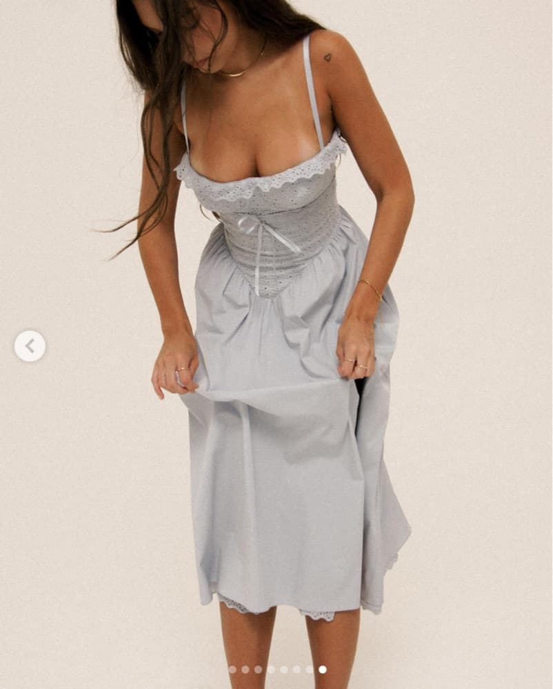 House Of Cb Jaime Blue Midi Sundress - Image 1