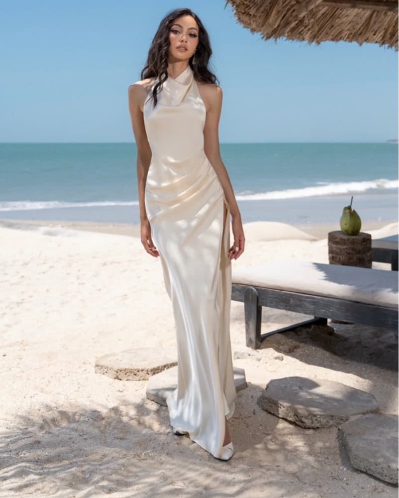Arotagas Elegant Silk Maxi Dress - Image 1