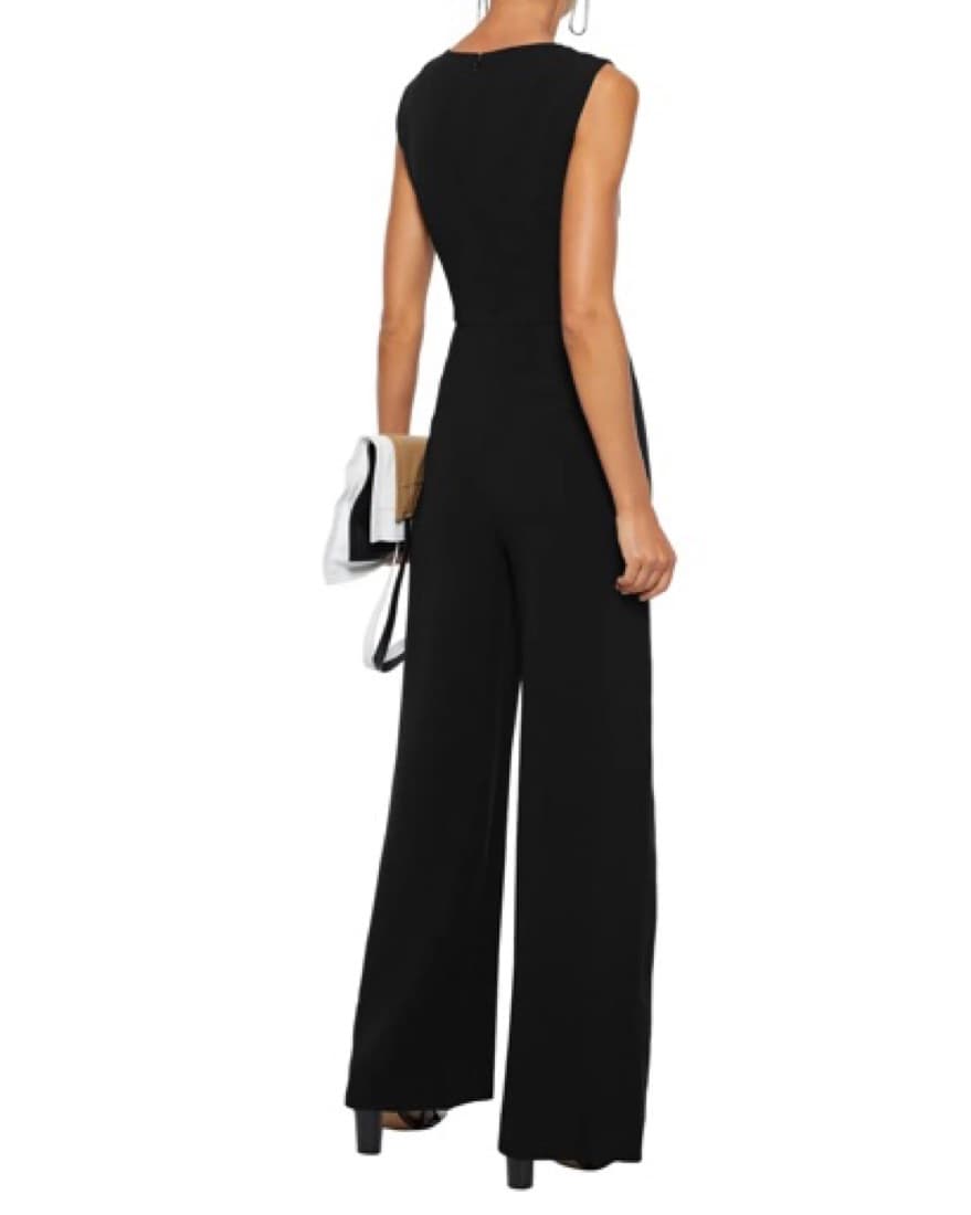 Theory Black Crepe Wide Leg Jumpsuit - Image 3