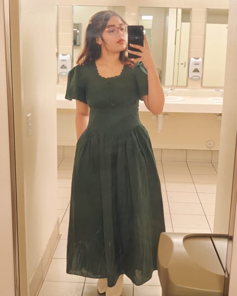 Green Linen Dress - Image 6