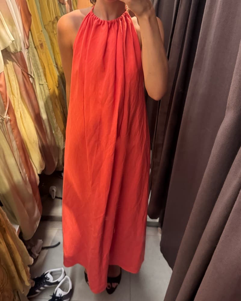 Zara Low Back Halter Maxi Dress - Image 2