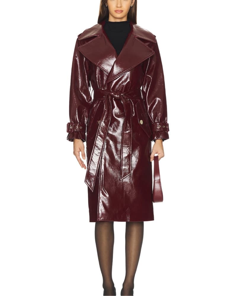Nevada Vegan Leather Trench Coat - Image 1