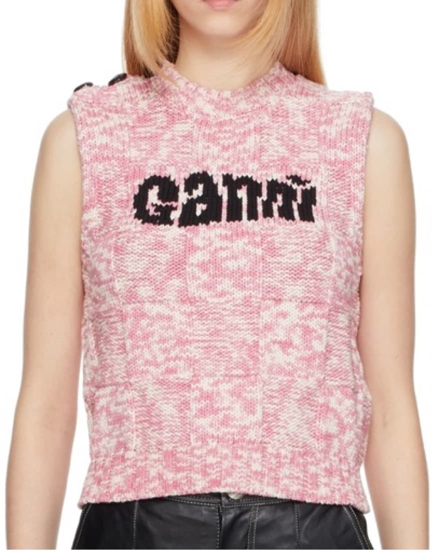 Ganni Pink Knit Vest - Image 1