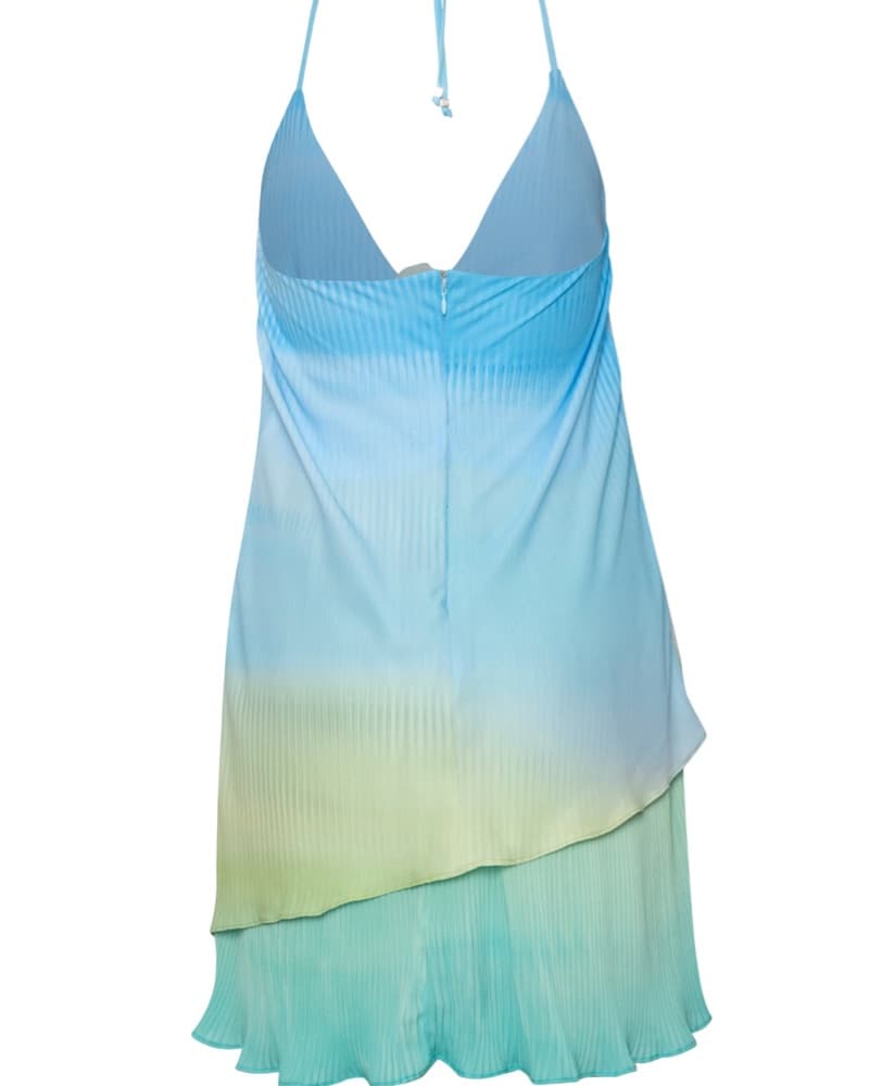 Ombre Pleated Halter Dress - Image 4