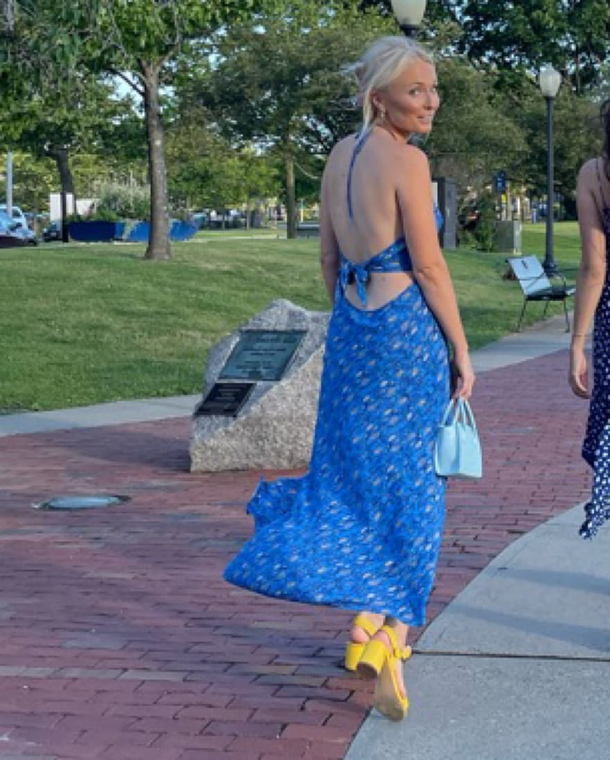 Blue Rixo Midi Dress W/ Open Back - Image 4