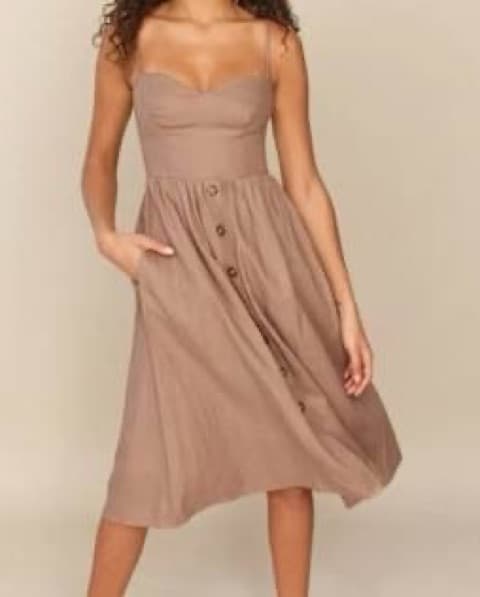 REFORMATION Cale Linen Dress - Image 1