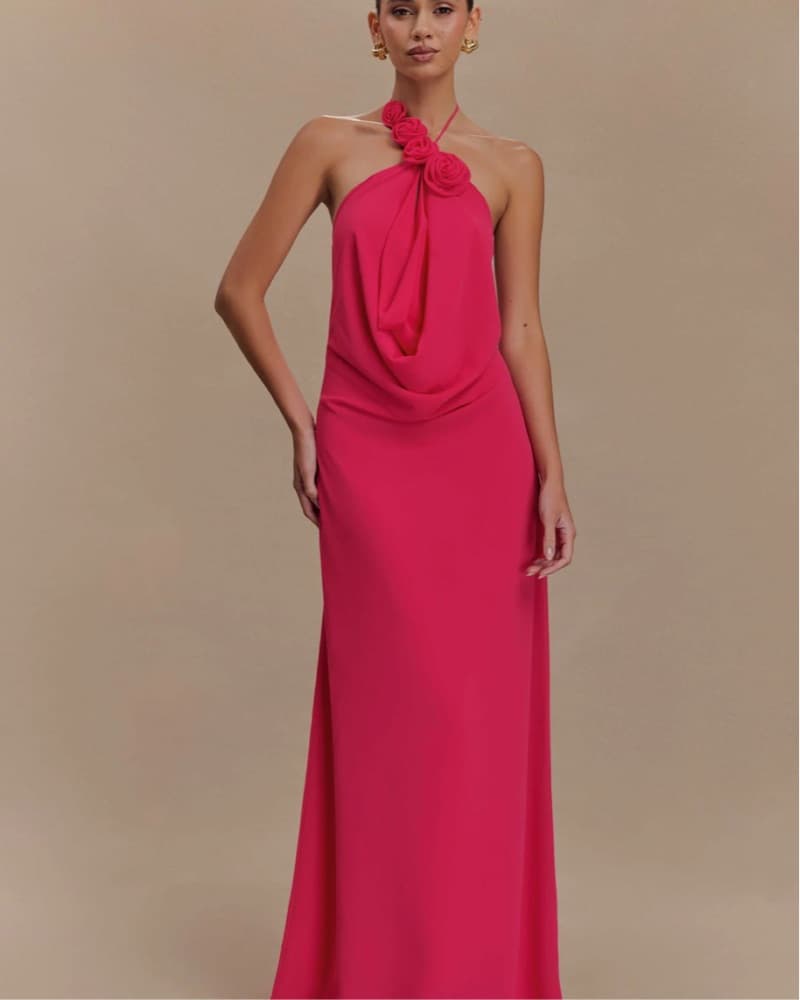 Hot Pink Meshki Wedding Guest Dress  - Image 1
