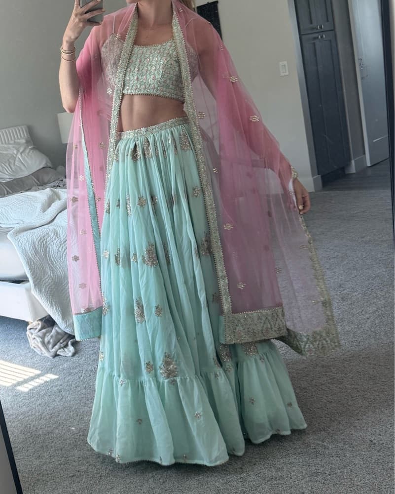 Seafoam Lehenga - Image 2