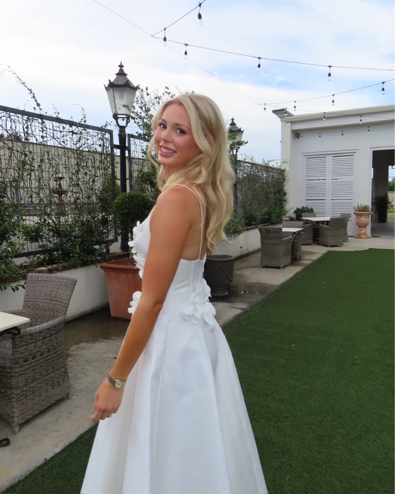 Acler Floral Applique White Bridal Dress - Image 3