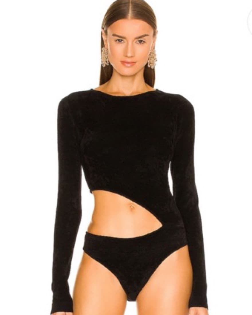 Ronny Kobo Velvet Cutout Bodysuit - Image 2