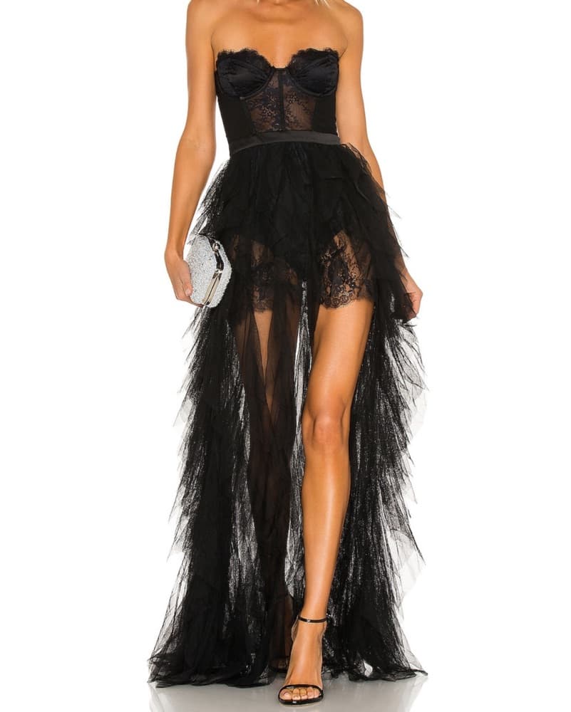 For Love And Lemons Bustier Lace Gown - Image 1