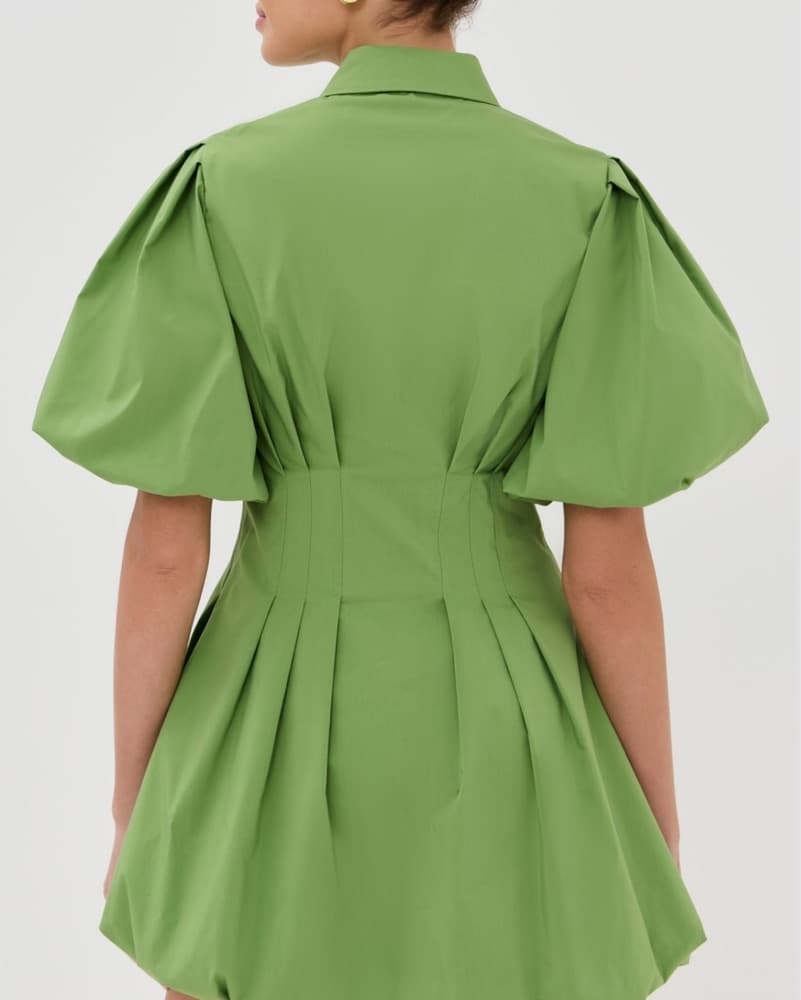 SIMKHAI Cleo Balloon Pintuck Mini Dress - Image 2