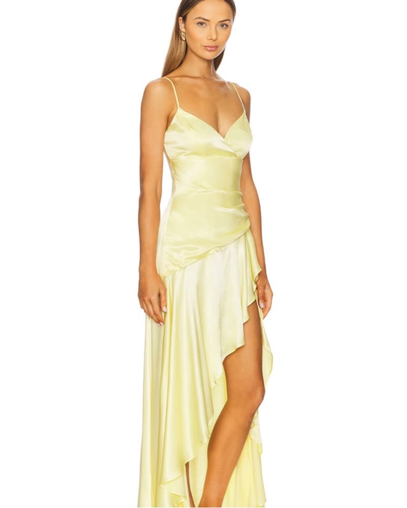 Bardot Elegant Satin Wrap Gown - Image 2