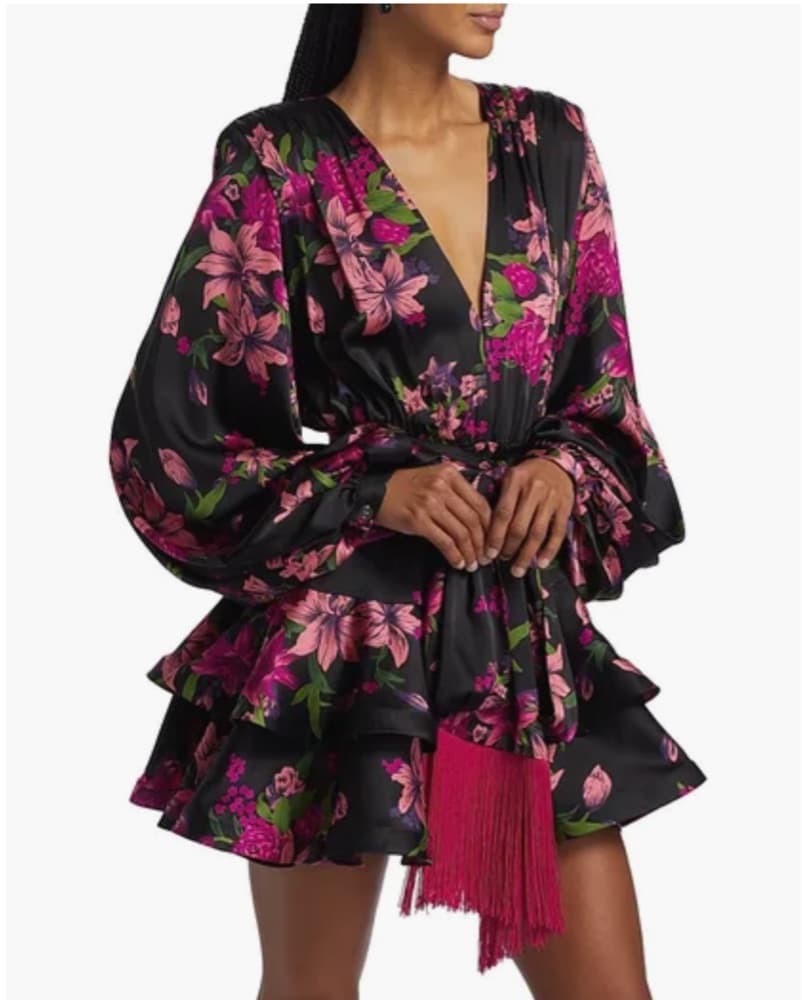 Stunning Floral Puff Sleeve Dress - Image 2