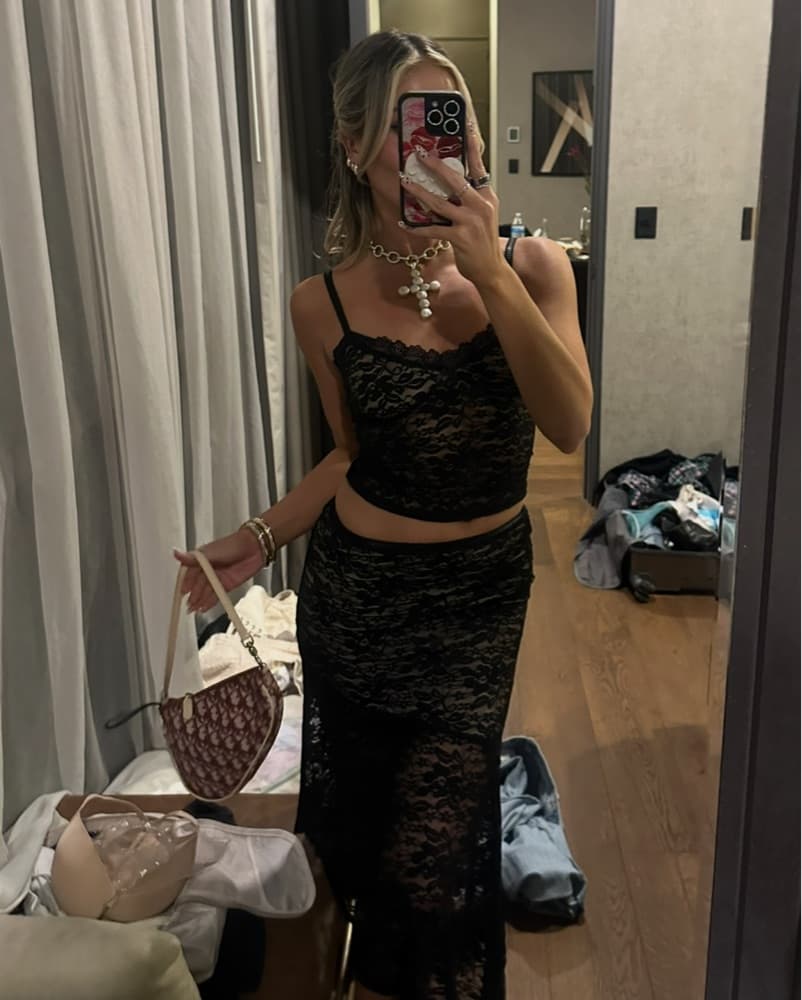 Lace Midi Skirt Set - Image 3