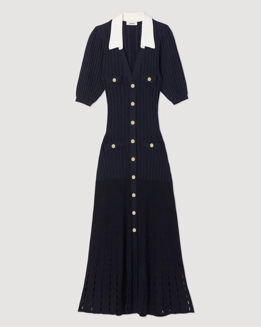 Sandro Knitted Blue Dress - Image 1