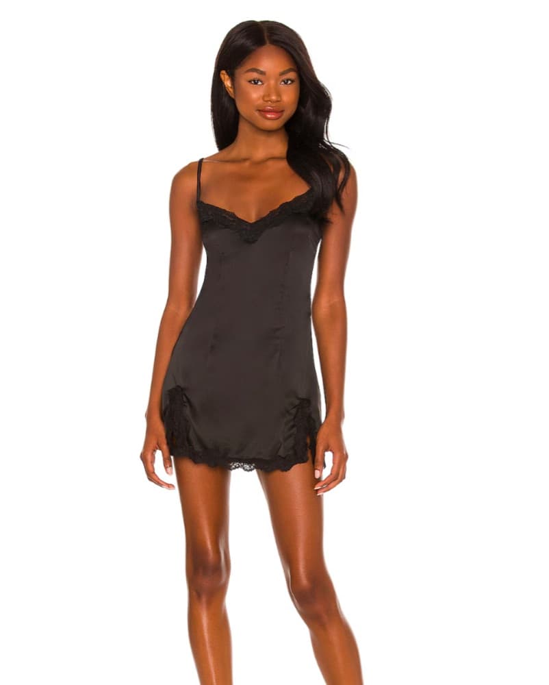 Cassandra Black Slip Dress - Image 2
