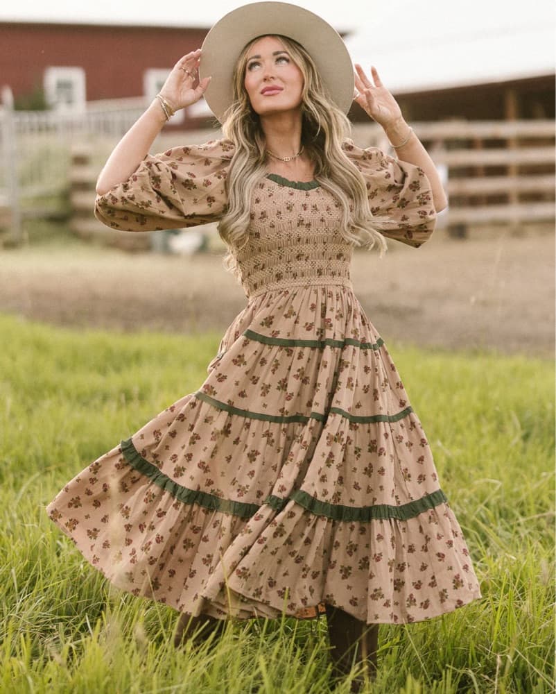 Whimsical Floral Prairie Dress - Image 1