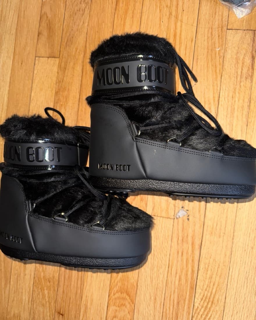 Moon Boots Fur Faux Icon Low Black 36/38 - Image 1