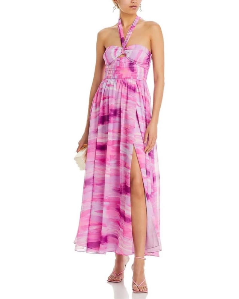 Aqua Chiffon Halter Wrap Maxi - Image 1
