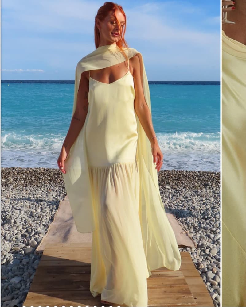 Show Me Your Mumu Yellow Satin Dress - Image 1