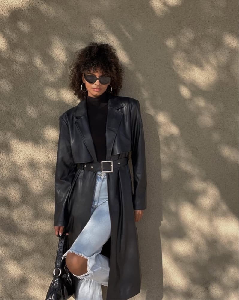We Wore What Vegan Leather Trench Coat - Image 1