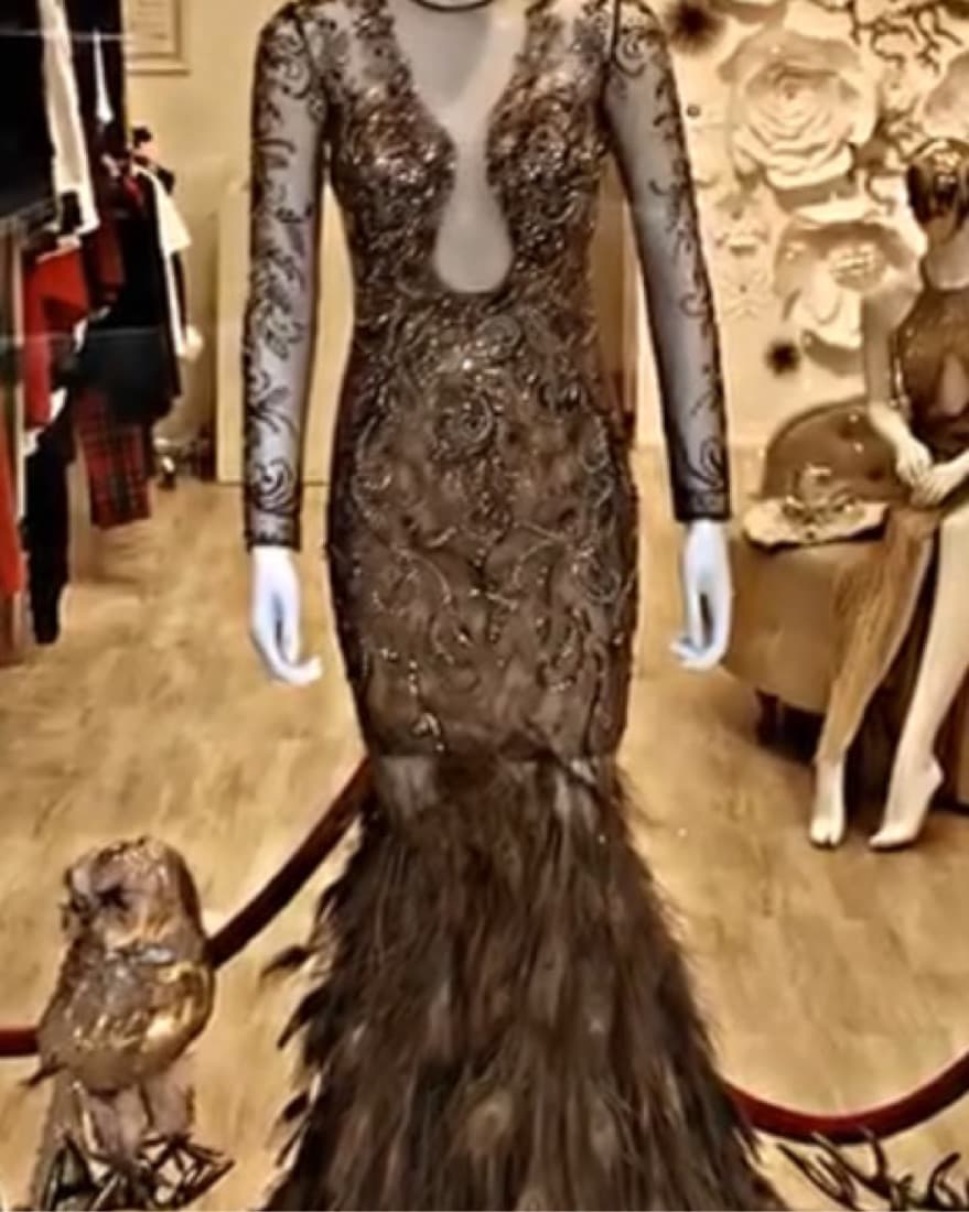 Royals Paris  Couture Feather Gown  - Image 2