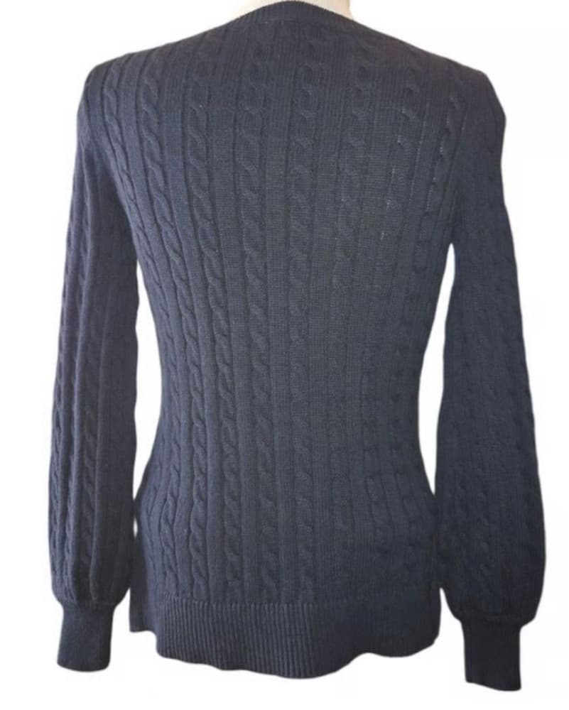 Ralph Lauren Navy Cable Knit Sweater  - Image 2