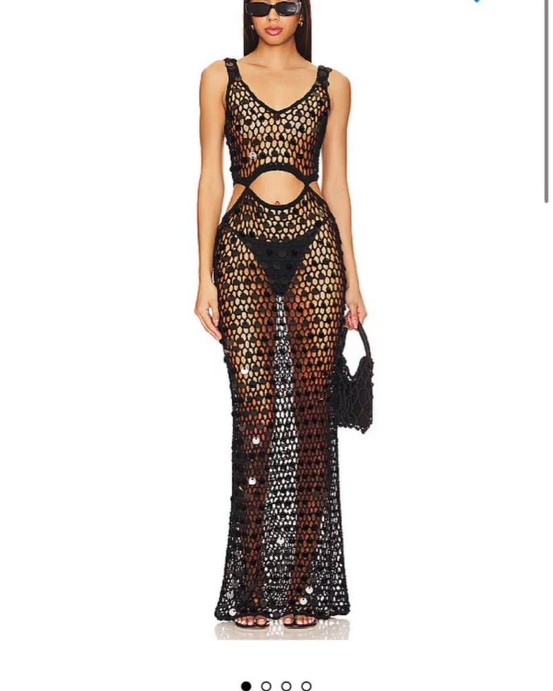 Black Crochet Dress / Cover Up  - Image 1