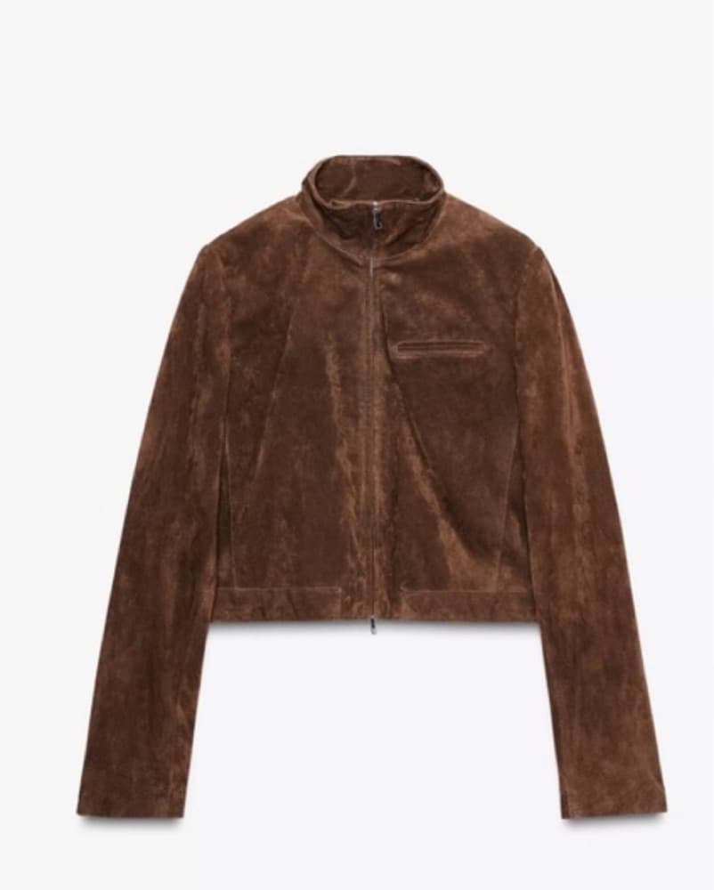 Zara Brown Suede Jacket - Image 2
