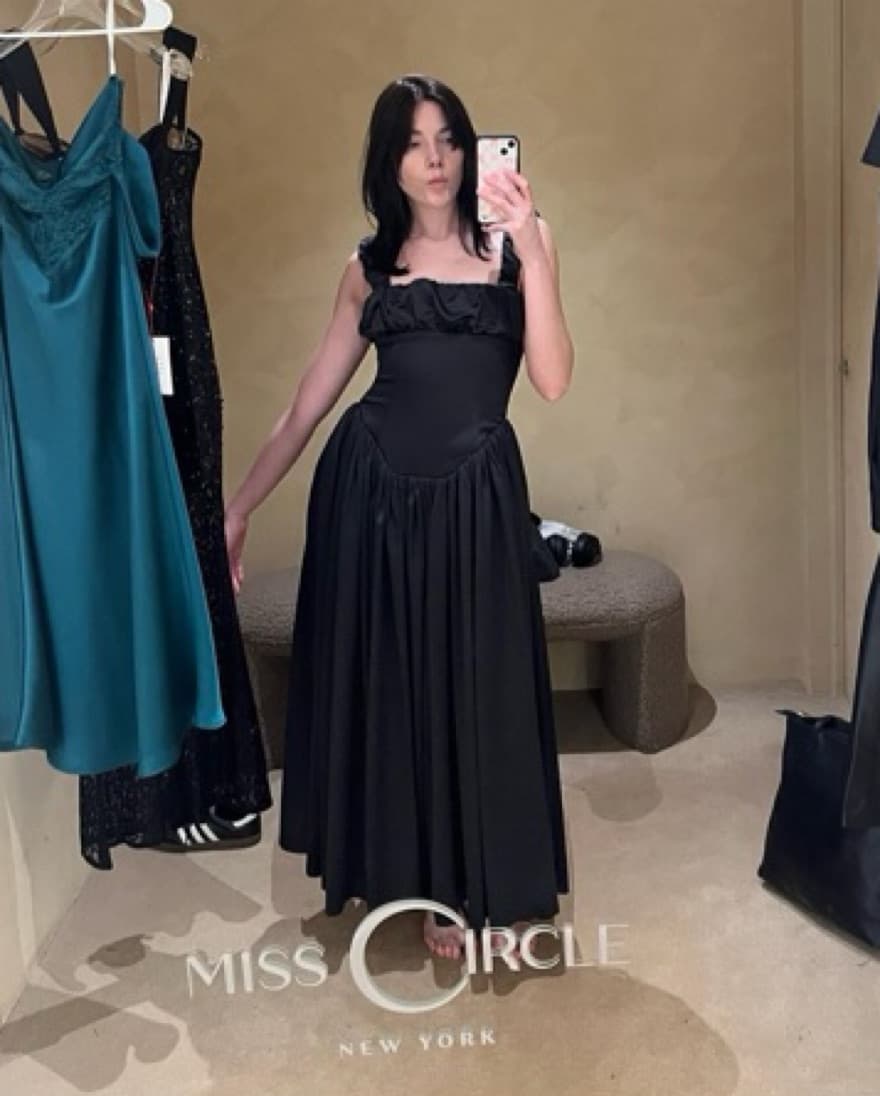 Miss Circle Drop Waist Satin Sundress - Image 4
