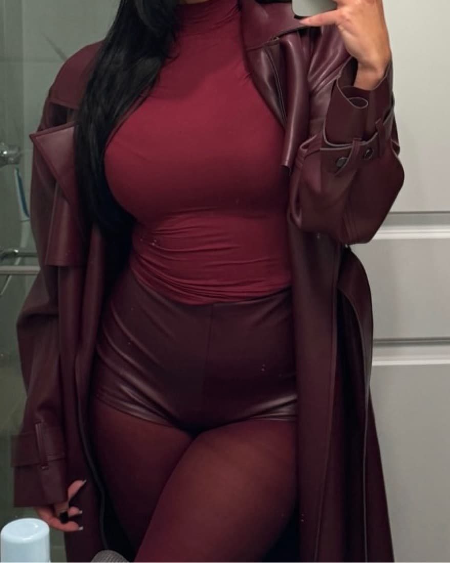 Naked Wardrobe Red Leather Short  - Image 1