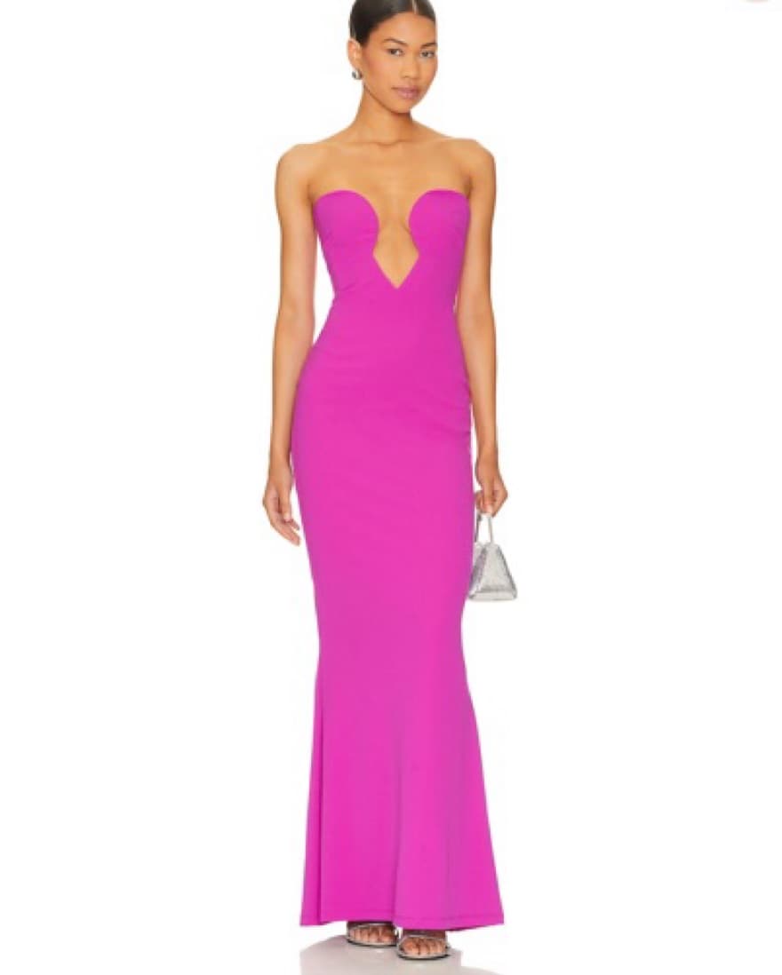 Nookie Pink Strapless Maxi Gown  - Image 1