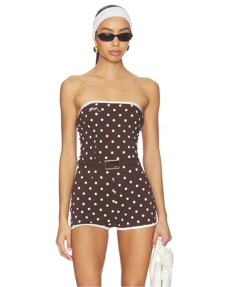 Rowen Rose Polka Dot Bustier jumpsuit - Image 1