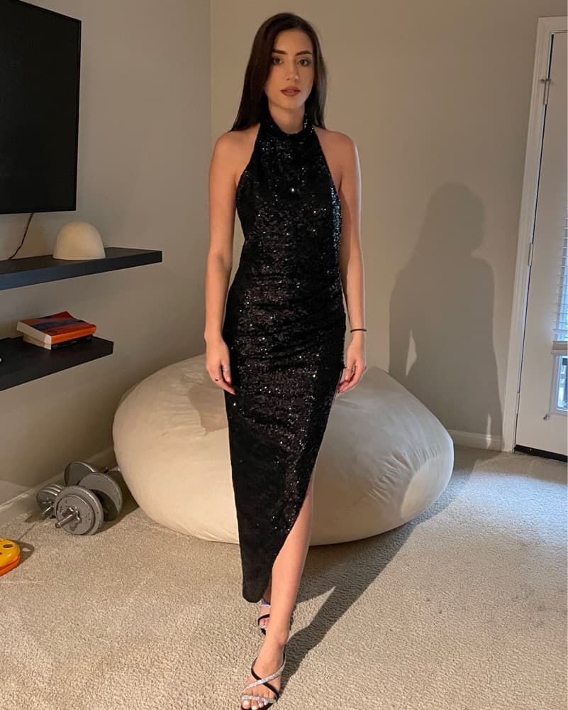 Revolve Gown In Black Sequin - Image 2