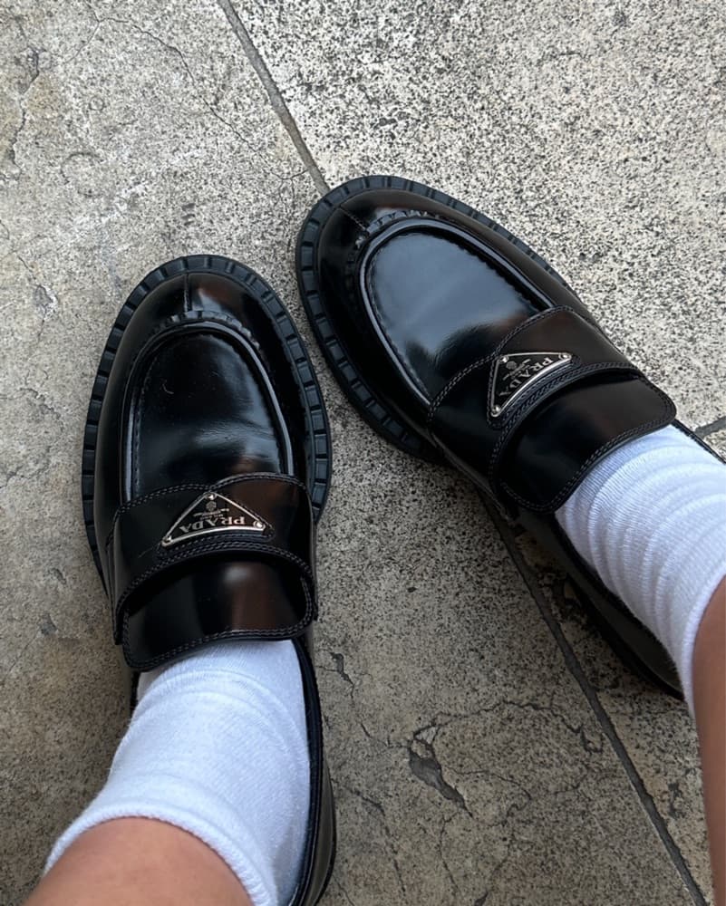 Black Prada Brushed Leather Loafers - Image 4