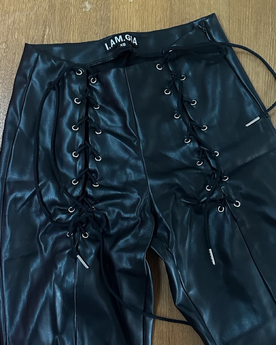 I Am Gia Ziva Leather Lace Up Pants - Image 5