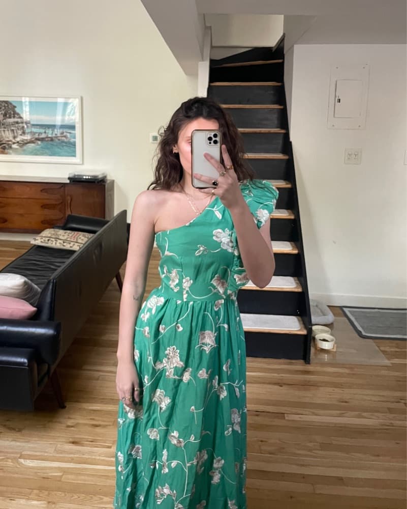 Embroidered One-Shoulder Dress - Image 2