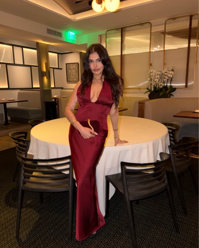 Stunning Burgundy Corset Gown  - Image 2
