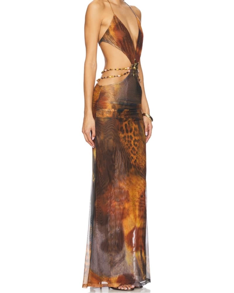 JL Vida Backless Maxi Dress in Whiskey - Image 2