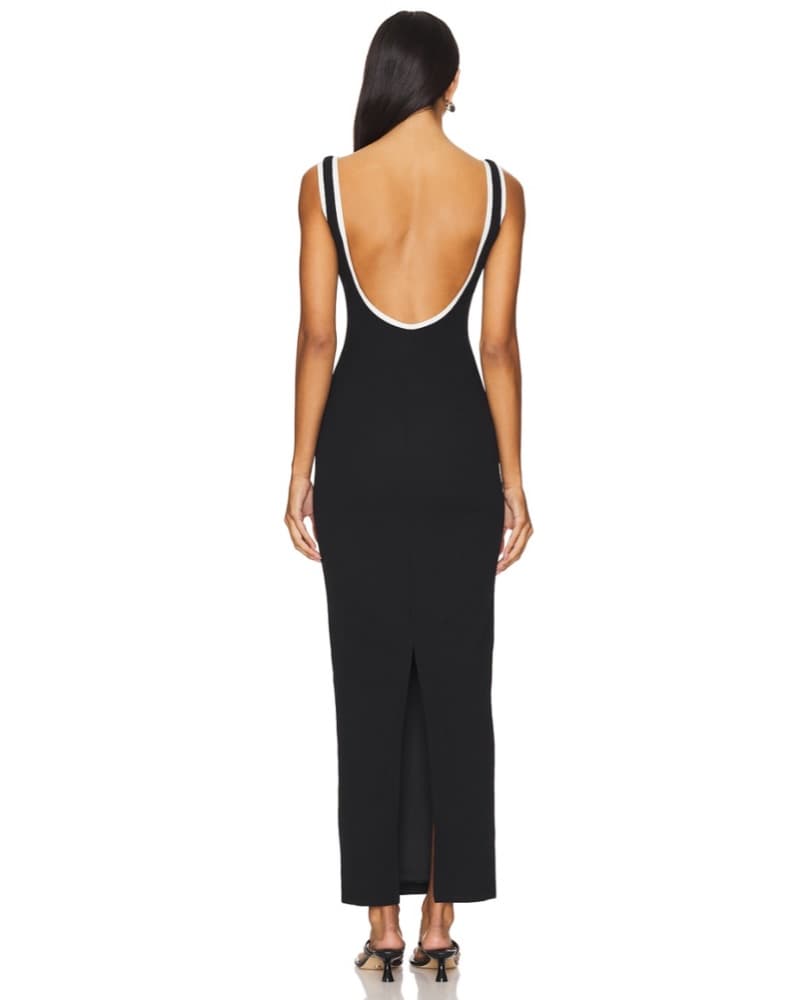 Eliza Black & White Maxi Dress - Image 3
