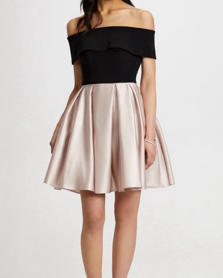 Gorgeous Off The Shoulder Satin Dress - Image 1