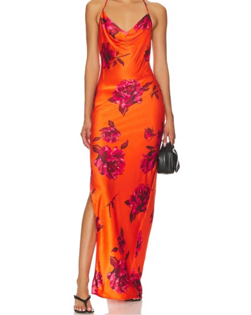Vibrant Floral Halter Maxi Dress-revolve - Image 1
