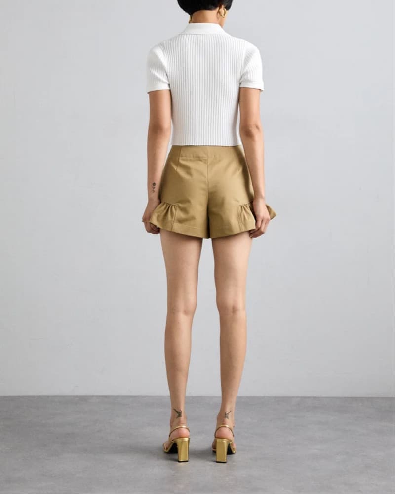 Sandro Ruffle Mini Shorts - Image 2