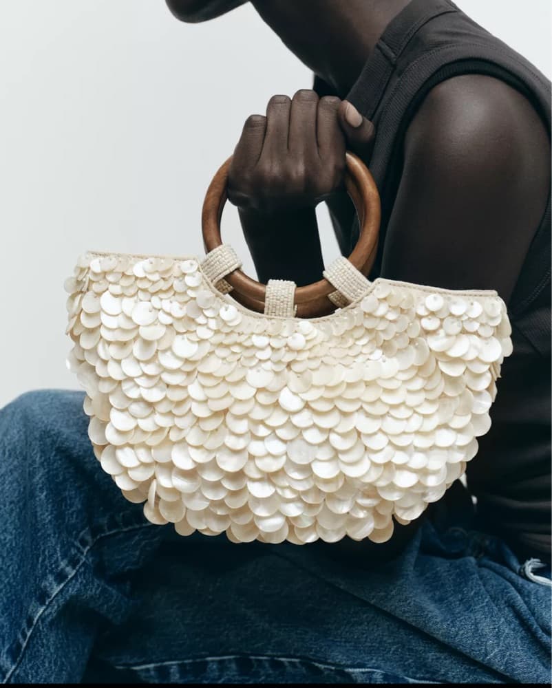 Faux Mother of Pearl Applique Bag (Zara) - Image 2