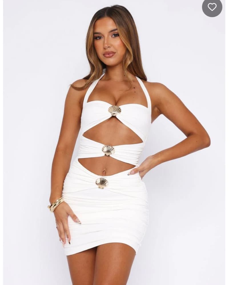 White Seashell Mini Dress - Image 2