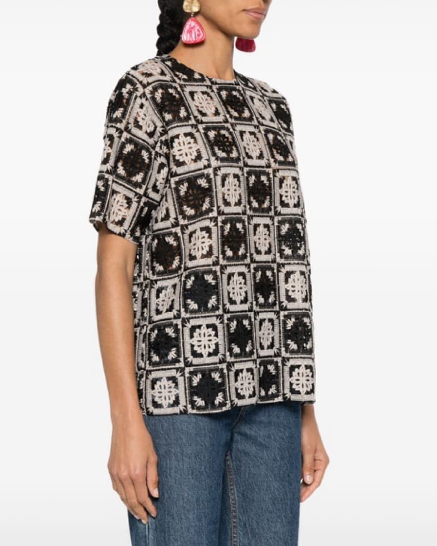 La DoubleJ Lacey House Macramé T-Shirt - Image 4